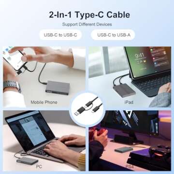 MAIWO 2 Bay M.2 NVMe SSD Enclosure USB 3.1 Gen2 Type-C 10Gbps Support UASP Tool Free Support 2230/2242/2260/2280 M Key/B&M Key Aluminum Case