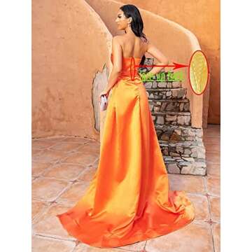 Fanciest High Slit Champagne Prom Dresses Long 2025 Beaded Mermaid Evening Party Gowns for Women US6