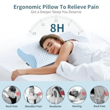 Ylekto Cervical Memory Foam Pillow Neck Pain Relief Ergonomic Support