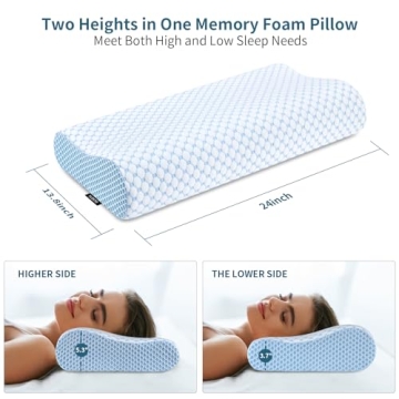 Ylekto Cervical Memory Foam Pillow Neck Pain Relief Ergonomic Support