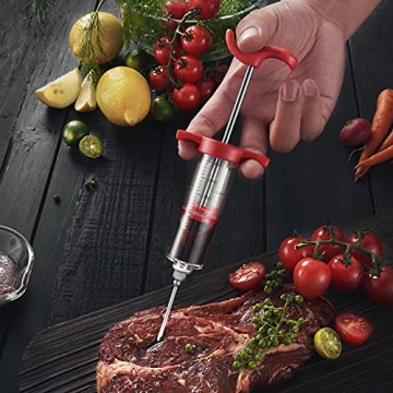 JY COOKMENT Meat Injector Syringe for Flavorful Marinades