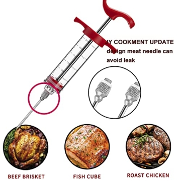 JY COOKMENT Meat Injector Syringe for Flavorful Marinades