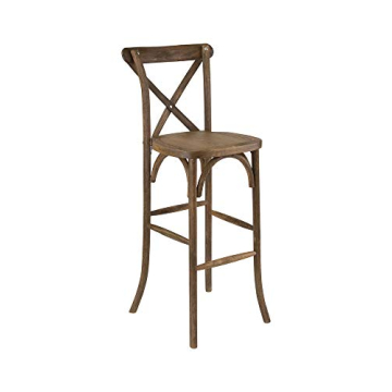 Stylish Flash Furniture 2 Pack HERCULES Dark Antique Wood Barstools