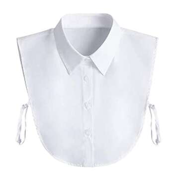 Joyci Elegant Detachable Half Shirt Collar for Stylish Confidence