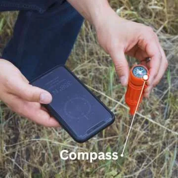 Emergency Zone 5 in 1 Survival Whistle. Compass, Whistle, Water-Resistant Container, Signal Mirror, Ferro Rod. 1 Pack