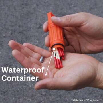 Emergency Zone 5 in 1 Survival Whistle. Compass, Whistle, Water-Resistant Container, Signal Mirror, Ferro Rod. 1 Pack
