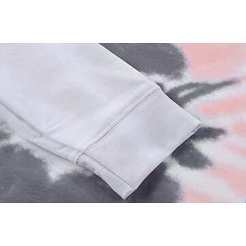 Misyula Style Womens Long Sleeve Tee Shirt, Oversized Sweatshirts Tie Dye Sweatshirt Teen Girls Clothing Fall Fashion for Women 2020 Cotton Loose Casual Lightweight Cute Clothes Dark Grey S