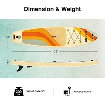 Portal SUP Inflatable Paddle Board, 10'6 out of 11'6 Options