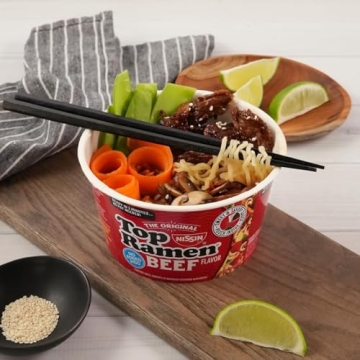 Nissin Top Ramen Beef Bowl Soup 6-Pack Convenience