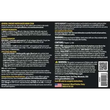 General Finishes Water Based Wood Stain, 1 Quart, Walnut