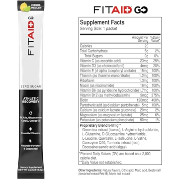 FITAID GO Zero Sugar Hydration Packets for Recovery