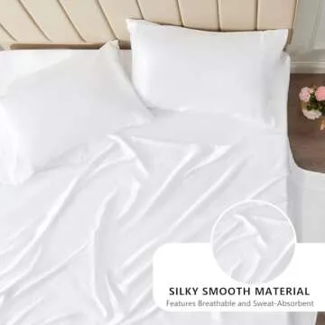 CozyLux Queen Size Satin Sheets - 4 Piece Set