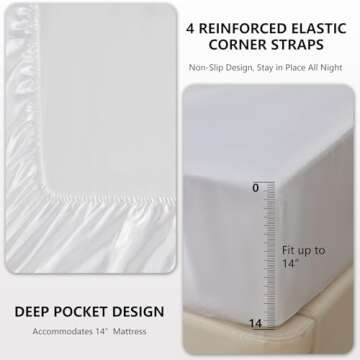 CozyLux Queen Size Satin Sheets - 4 Piece Set