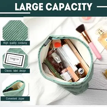 Sanwuta Velvet Makeup Bag Set - Large Corduroy Pouches