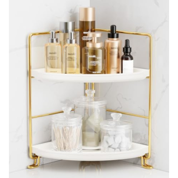 Stylish 2-Tier Corner Bathroom Organizer for Makeup