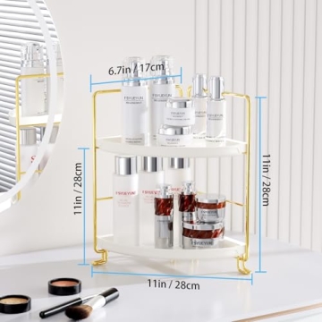 Stylish 2-Tier Corner Bathroom Organizer for Makeup