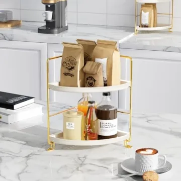 Stylish 2-Tier Corner Bathroom Organizer for Makeup