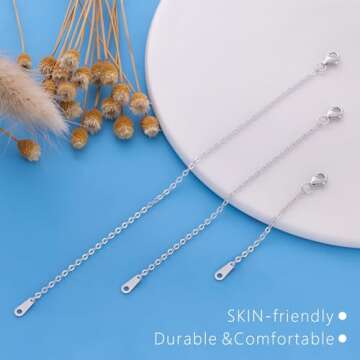 925 Sterling Silver Necklace Extender Sterling Silver Necklace Chain Extenders for Necklaces 2", 4", 6" Inches