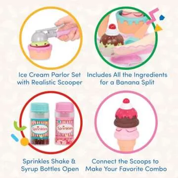 Battat Play Circle Ice Cream Set - 21 Pcs for Kids Fun