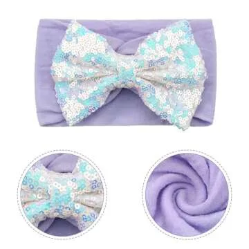 CÉLLOT Baby Girls Headbands Glitter Fesival 5 Inch Hair Bows Headbands for Newborn Infant Toddler Photographic Set of 15