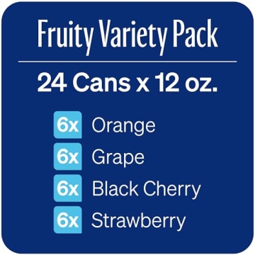 Zevia Zero Calorie Fruity Soda Variety Pack 24 Cans