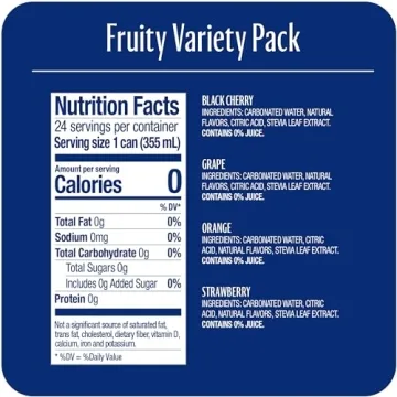 Zevia Zero Calorie Fruity Soda Variety Pack 24 Cans