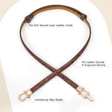 JASGOOD Leather Skinny Women Belt Ladies Thin Waist Belts Plus Size Adjustable for Jeans Pants Dresses with Metal Buckle