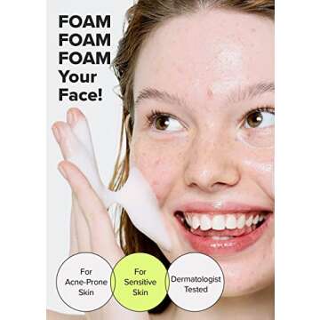 I Dew Care Acne Face Wash - Clean Zit Away | with 1.5% Salicylic Acid, Soothing Face Wash for Blemishes, Facial Acne Foaming Cleanser for Sensitive Skin, Korean Acne Skin Care, 5.07 fl oz