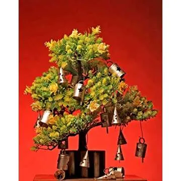 KRATI EXPORTS Soul Bells, Vintage Cutwork Iron Bells, Bohemian Decor, Indian Bells, Wind Chimes, Meditation, Christmas Bells, Bells for Decoration (Gold, 20)