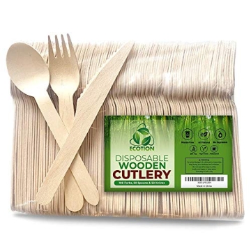 Eco-Friendly Disposable Wooden Cutlery Set of 200