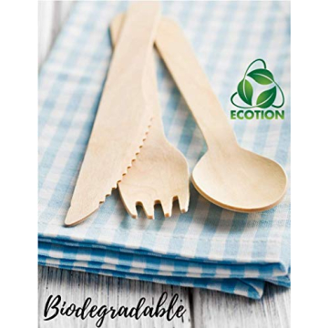 Eco-Friendly Disposable Wooden Cutlery Set of 200