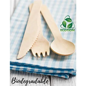 Eco-Friendly Disposable Wooden Cutlery Set of 200