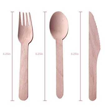 Eco-Friendly Disposable Wooden Cutlery Set of 200