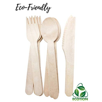 Eco-Friendly Disposable Wooden Cutlery Set of 200