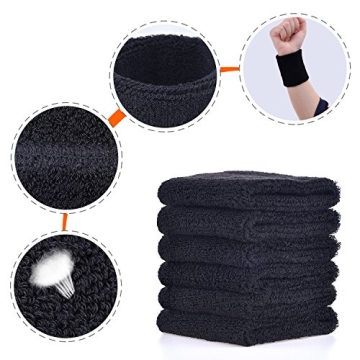 Willbond 6 Pcs Absorbent Wristbands for Sports Activities