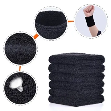 Willbond 6 Pcs Absorbent Wristbands for Sports Activities