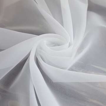 PHILEASY Window Sheer Curtains 84 Inches Long 2 Panels White Sheer Curtain Clear Transparent Basic Rod Pocket Panel 15 Colors 10 Size for Bedroom Living Room Yard Kitchen