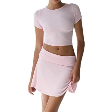 Women Sexy Two Piece Skirt Set Y2K Style Fashion Outfit