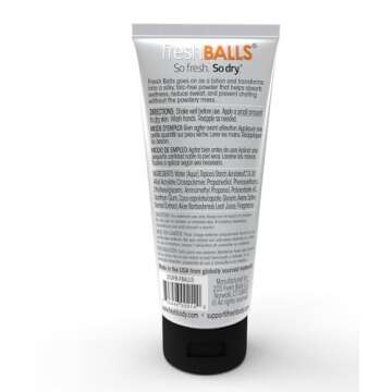 Fresh BALLS Lotion - Men's Anti-Chafing Soothing Cream to Powder - Hygiene for Groin Area - 3.4 fl o...