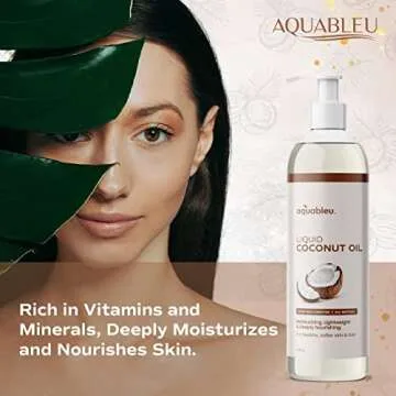 Aquableu Fractionated Coconut Oil - Pure Moisturizing Solution