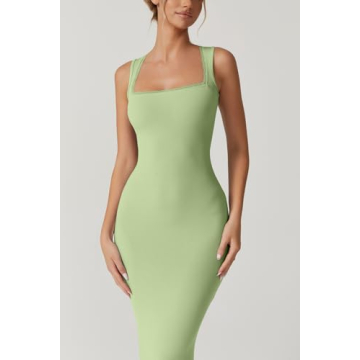 QINSEN Women's Elegant Maxi Dress with Lace Detail