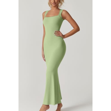 QINSEN Women's Elegant Maxi Dress with Lace Detail