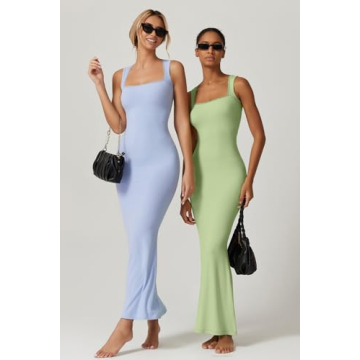 QINSEN Women's Elegant Maxi Dress with Lace Detail