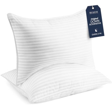 Beckham Hotel Collection Bed Pillows Set of 2 - Down Alternative Bedding Gel Cooling Big Pillow for ...