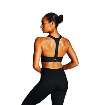 Champion Women's Absolute, Moderate Support, High-Impact Sports Bra, Black, Medium
