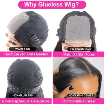 Mengkai 20 Inch Glueless Lace Front Wig Natural Look