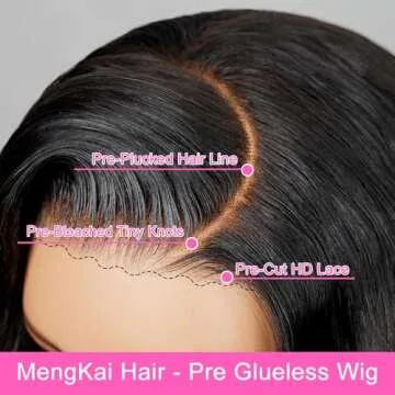 Mengkai 20 Inch Glueless Lace Front Wig Natural Look