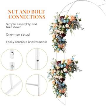 Adorox 7.8ft Metal Garden Arch for Weddings and Events