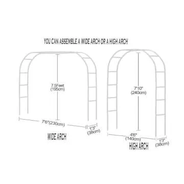 Adorox 7.8ft Metal Garden Arch for Weddings and Events