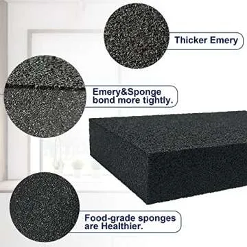 Krisler 8pc Black Carborundum Sponges for Effortless Cleaning